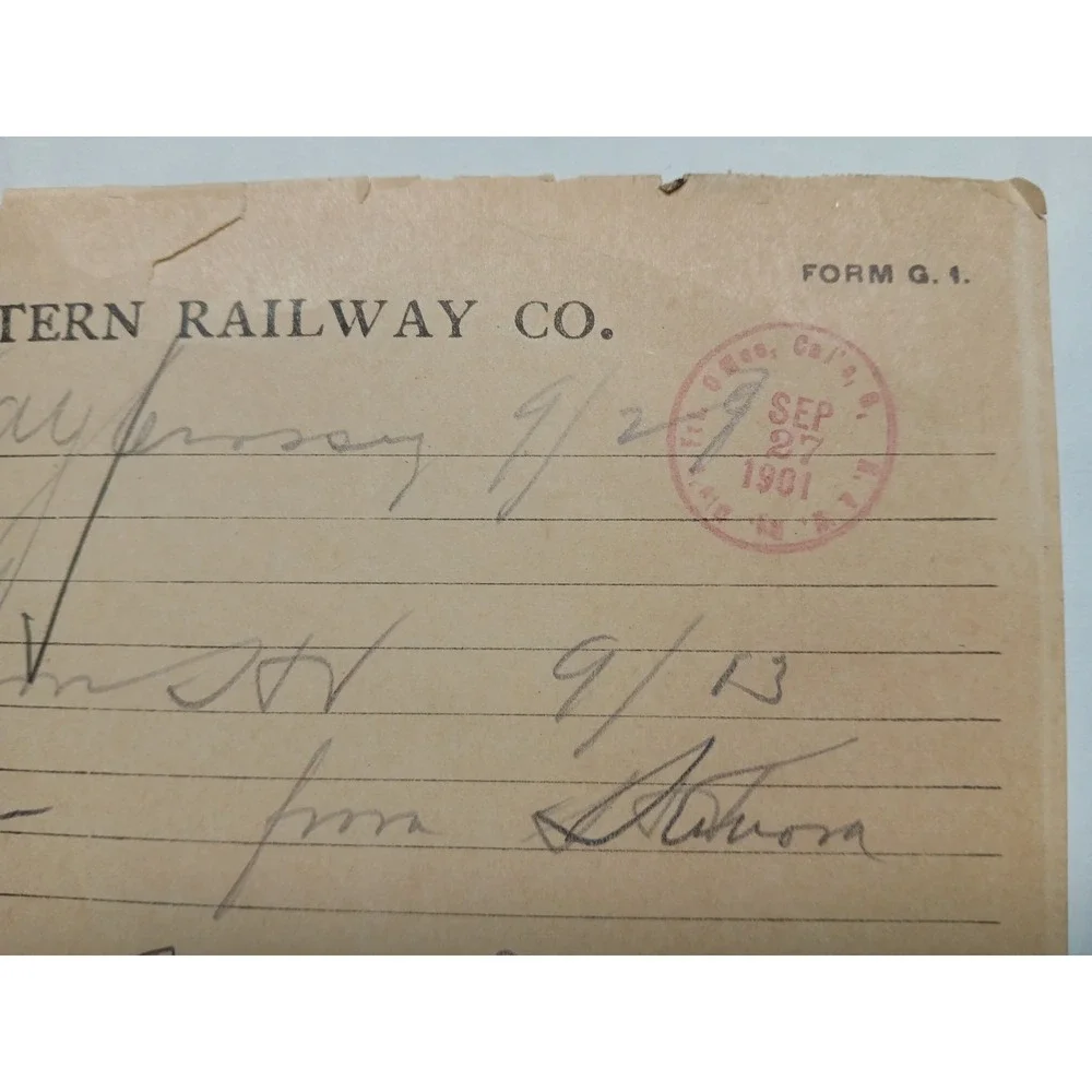 Antique 1901 Norfolk & Western Railway Letter  Lucasville Ohio Station  Lot Of 3